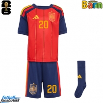Spania Pedri Gonzalez #20 Hjemmedraktsett Barn VM 2026 Kortermet (+ Korte bukser)